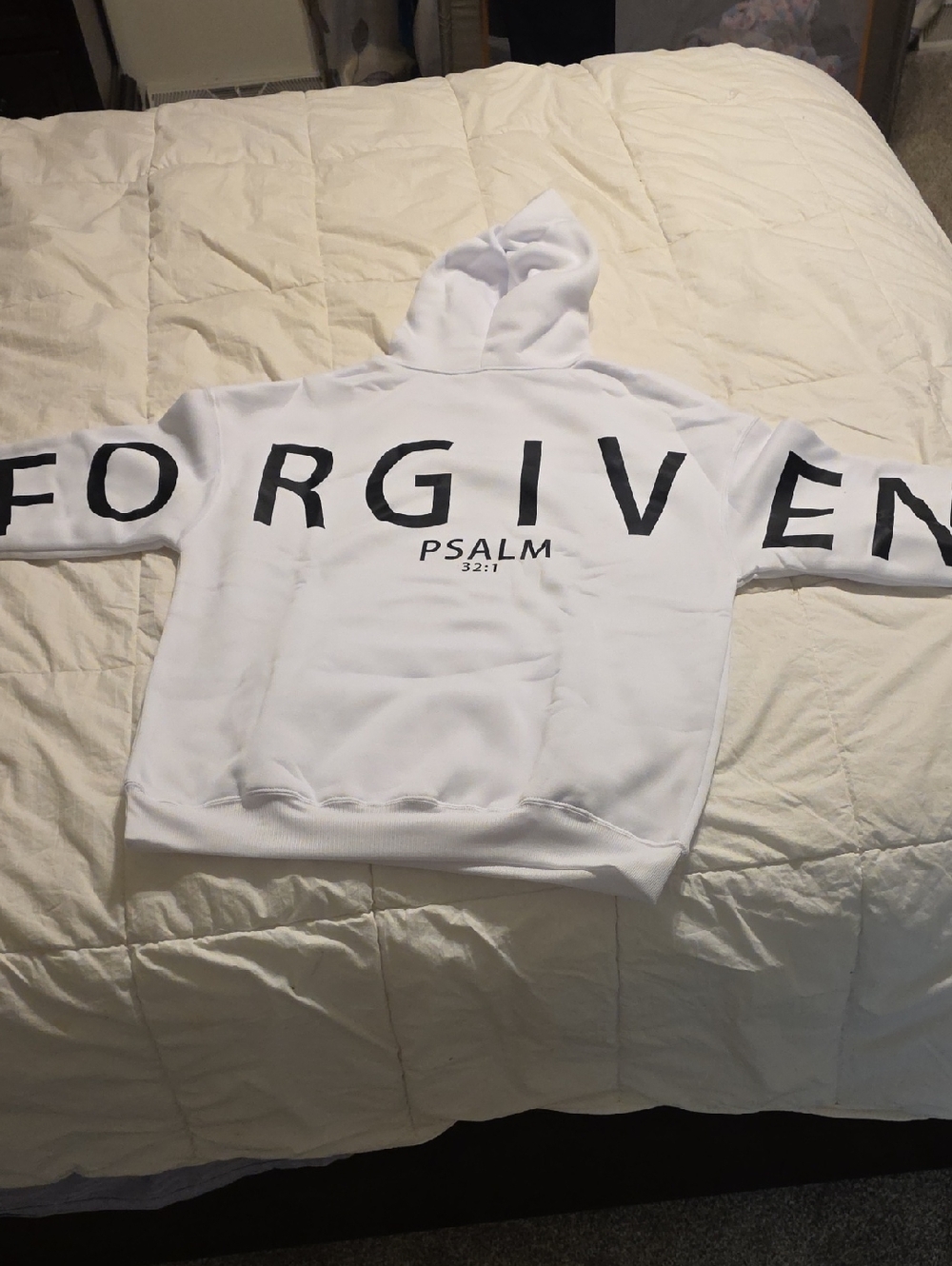 White 'FORGIVEN' Hoodie - Women's Sweatshirt